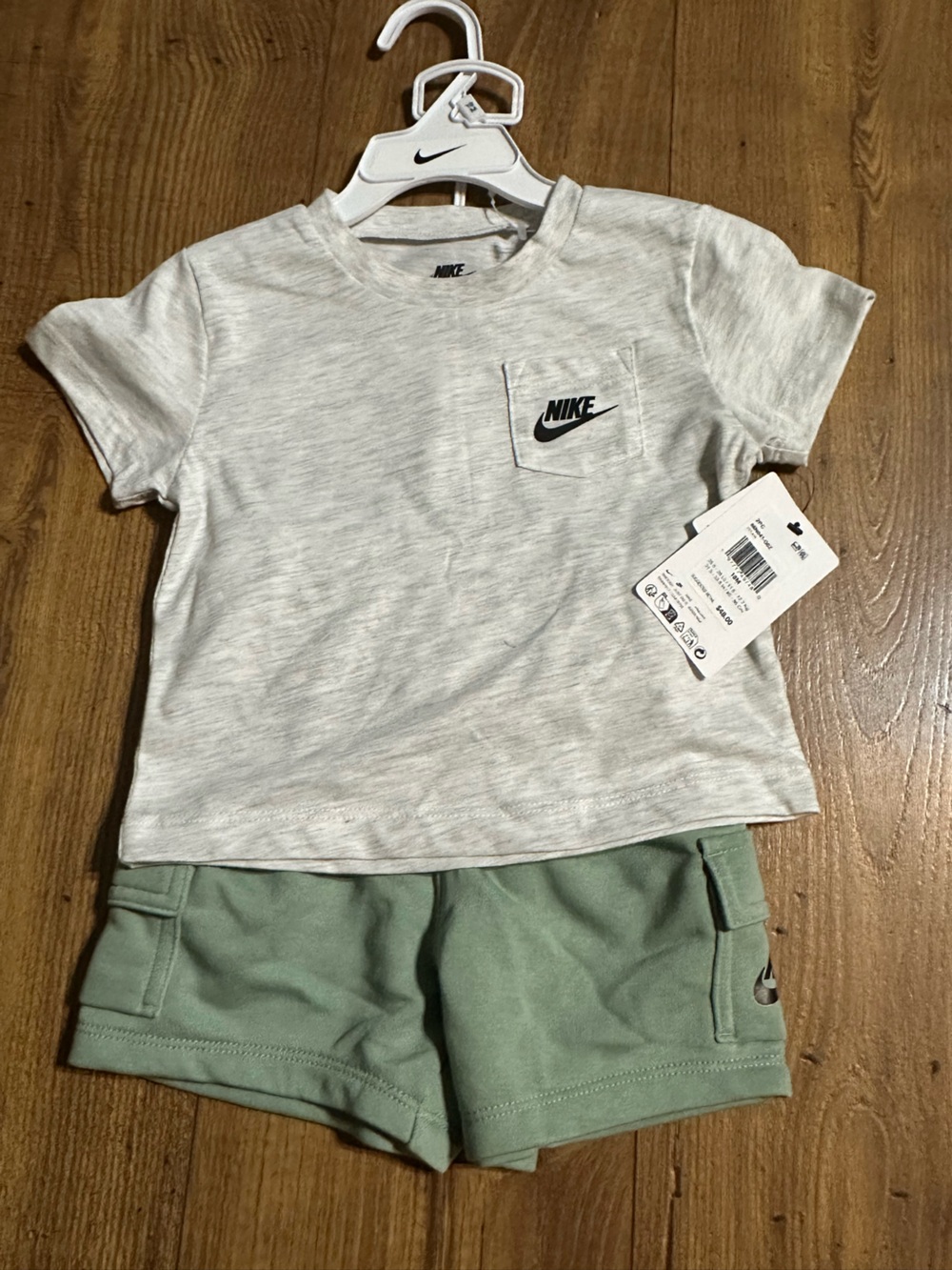 Nike Heather Gray Pocket Tee with Black Swoosh